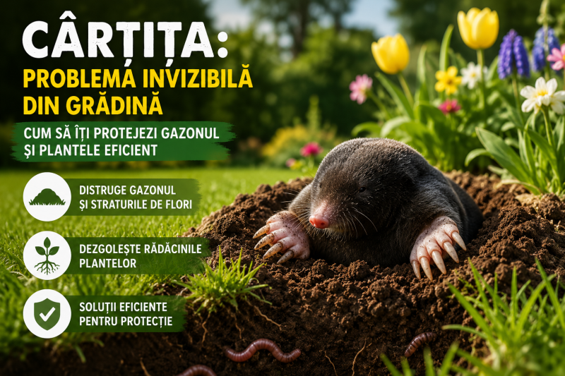 Cârtiță în grădină și daunele provocate gazonului și plantelor